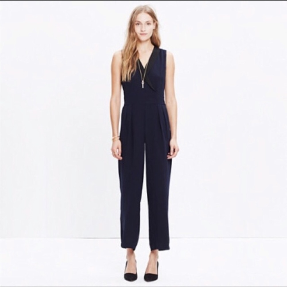 Madewell navy tuxedo jumpsuit NWT